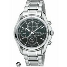 Seiko Solar Alarm Chronograph Silver Men`s Watch