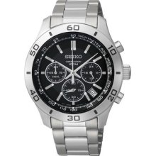 Seiko Ssb049p1 Mens Chronograph Watch Stainless Steel Black Dial