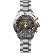 Seiko SSB057 Men's Classic Brown Dial Chronograph Stainless Steel Watc
