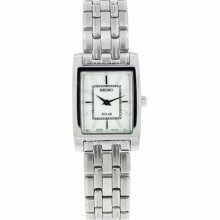 Seiko Stainless Steel White Dial Solar Power Ladies Watch SUP077