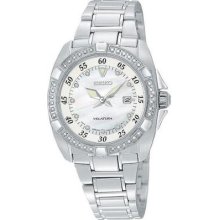 Seiko Velatura Diamond Mother Of Pearl Dial Stainless Steel Womens Watch Sxda19