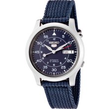 Seiko Watches Men's Seiko 5 Automatic Blue Dial Blue Fabric Blue Fabr