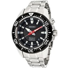 Seiko Watches Men's Sportura Black Dial Stainless Steel Stainless Ste