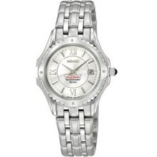 Seiko Woman`s Watch W/ Raised Hour Marker & Deployment Clasp