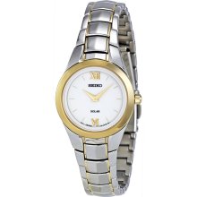 Seiko Women's SUP108 Silver Two-tone Stainless-Steel Quartz Watch with White Dial