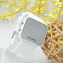 Silicone Jelly Sports Led Digital Unise Watch White Wh39