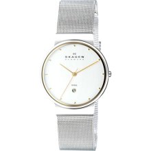 Skagen 355LGSC Two-Tone Mesh Band Men's Watch