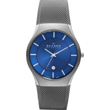 Skagen Denmark Watch, Mens Charcoal Tone Titanium Mesh Bracelet 39mm 9