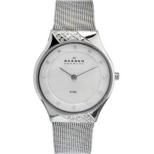 Skagen Ladies Stainless Steel Case and Bracelet Mother of Pearl Dial 635SSS1
