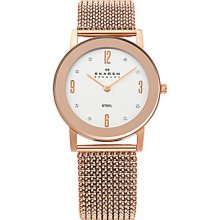 Skagen Rose Gold Glitz Stretch Mesh Watch