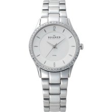 Skagen Women's Stainless Steel Crystal Accent Watch (Skagen Women's Steel Swarovski Element Watch)