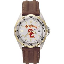 Southern Cal Trojans USC All Star Mens Leather Strap Watch