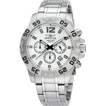 Specialty Stainless Steel Case and Bracelet Chronograph Silver Dial Date Display