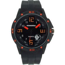 Speedster Gents Date Analogue Black Rubber Strap Watch S245