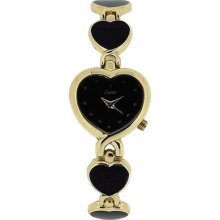 Spirit Ladies Heart Gold Tone Fashion Analgoue Metal Bracelet Strap Watch Aspl40