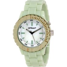 Sprout Womens Eco Friendly Analog Resin Watch - Green Resin Bracelet - White Dial - ST/6500MPLG