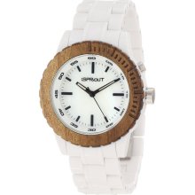 Sprout Womens Eco Friendly Analog Resin Watch - White Resin Bracelet - White Dial - ST/6500MPWT