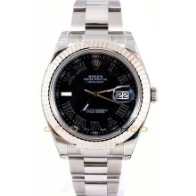 Stainless Steel 41mm Datejust II Model 116334 Black Roman Dial