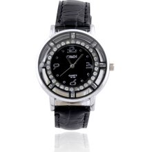 Stainless Steel Case Lady Quartz Watch Simple Luxury with Diamond