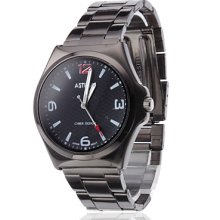 Steel Unisex Cool Analog Quartz Wrist Watch (Black)