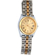 Steinhausen Men's Stainless Steel Automatic Date Gold Dial Watch (silver/gold)