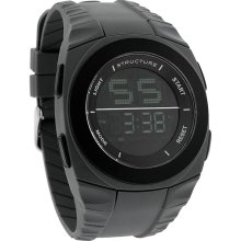 Stucture by Surface Mens XL Gray & Black Rubber Band Digital Quartz Watch 32574
