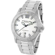 Stuhrling 161 33112 Regatta Sport Auto White Dial Ss Bracelet Mens Watch