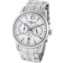 Stuhrling 186b Boardroom Aristocrat Elite Chrono Ss White Mens Watch