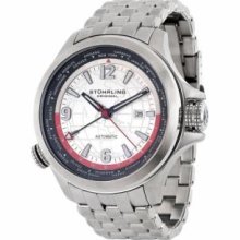 Stuhrling Original 285.331156 Mens Now Voyager on a Stainless Steel bracelet and Black-Red dial