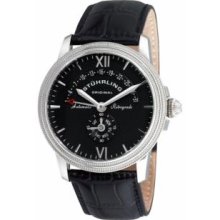 Stuhrling Original 340.33151 Mens Boardroom Saturnalia Chairman Automatic with Stainless Steel Case Black Dial and Black Strap Watch