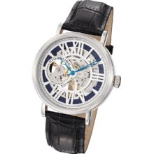 Stuhrling Original Men's Delphi Automatic Black Leather Strap