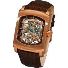 Stuhrling Original Men's Midtown Banker Mechanical Skeleton Leather Strap Watch (Stuhrling Original Men's Watch)