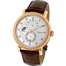 Stuhrling Symphony Operetta Automatic Moon Phase Leather Mens Watch 97