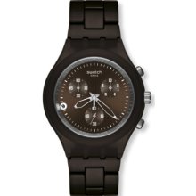 Swatch Men's Full Blooded SVCC4000AG Brown Stainless-Steel Quartz Watch with Brown Dial