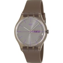 Swatch Men's Originals SUOC702 Brown Rubber Swiss Quartz Watch with Brown Dial