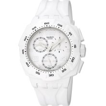 Swatch SUIW402 White Dial Plastic Chronograph Men's Watch