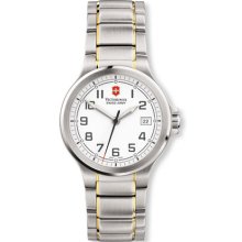 Swiss Army Small White Dial with Two-Tone Bracelet Watch