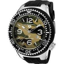 Swiss Legend 11852C-017-BLK Men's Neptune Green Camouflage Dial Black