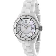 Swiss Legend 20050-WWSR White w/ SS Karamica Ceramic Watch for Women NEW!