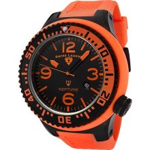 SWISS LEGEND Men's Neptune Orange Dial Orange Rubber