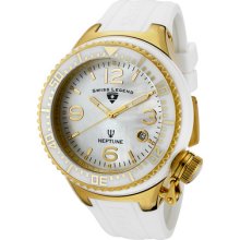 Swiss Legend Neptune Ceramic (44 Mm) White Mother Of Pearl Dial Gold T