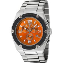 SWISS LEGEND Watches Men's Throttle Chronograph Orange Dial Black IP B