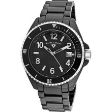 SWISS LEGEND Watches Men's Luminar Black Dial Silver Bezel Black High-