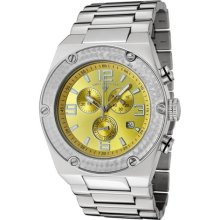 SWISS LEGEND Watches Men's Throttle Chronograph Yellow Dial Stainless