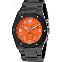 SWISS LEGEND Watches Men's Throttle Chronograph Orange Dial Black Cera