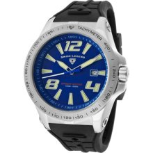 SWISS LEGEND Watches Men's Sprint Racer Blue Dial Black Silicone Blac