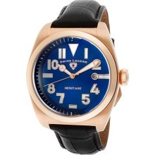 SWISS LEGEND Watches Men's Heritage Blue Dial Rose Gold Tone IP Case B