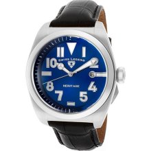 SWISS LEGEND Watches Men's Heritage Blue Dial Black Genuine Leather B