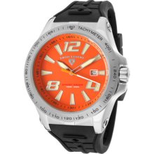 SWISS LEGEND Watches Men's Sprint Racer Orange Dial Black Silicone Bl