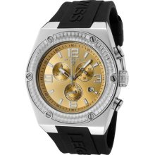 SWISS LEGEND Watches Men's Throttle Chronograph Gold Dial Black Silico